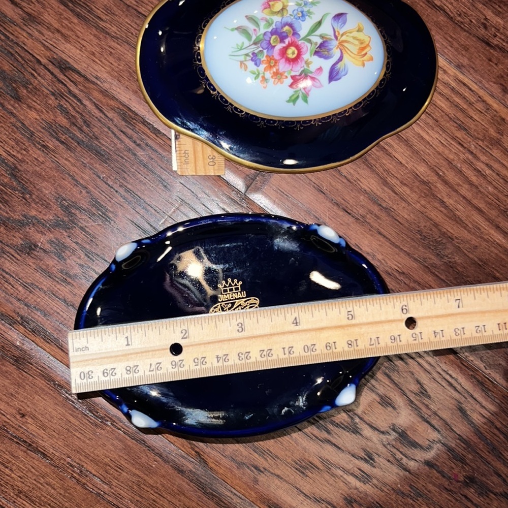 Echt Kobalt made in Germany navy blue gold white floral design keepsake china - Picture 13 of 14